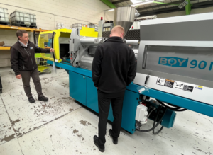 Richard giving a demo of Injection moulding machine