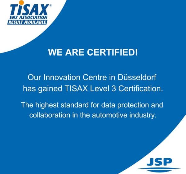 JSP’s Innovation Centre in Düsseldorf Achieves TISAX Level 3 Certification