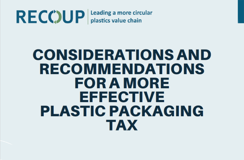  RECOUP Calls for a More Effective Plastic Packaging Tax