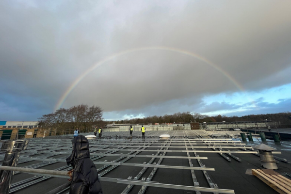 Solar panels on the roof of Fairgrieves' site