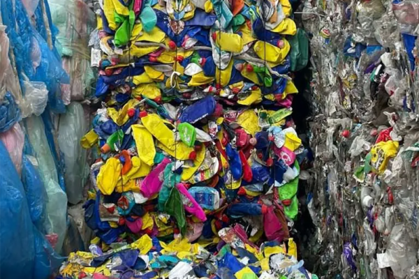 Recycled plastic bales