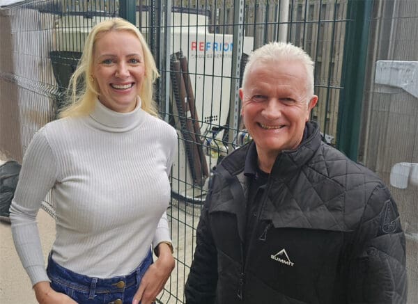 Pictured: Nigel Hallet from Summit Process Cooling, with Kelly Autey, CEO for Metalliform Group Limited, parent company for Fisher Plastics Ltd.